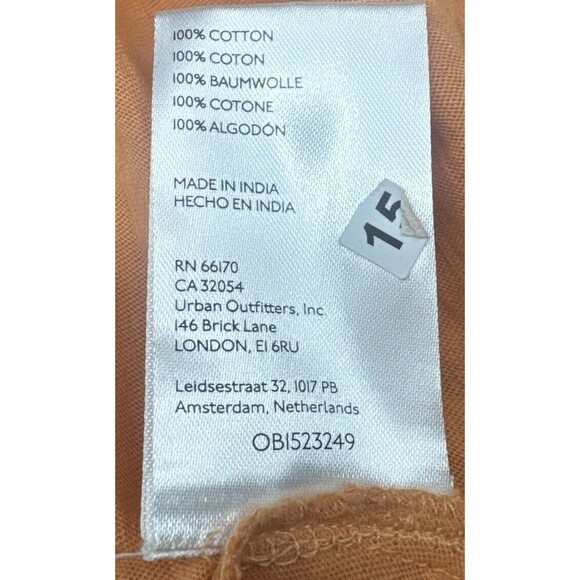 Anthropologie Pilcro Creamy ORANGE Smocked Cotton Tee Muscle T Shirt Sz XS - Picture 8 of 11